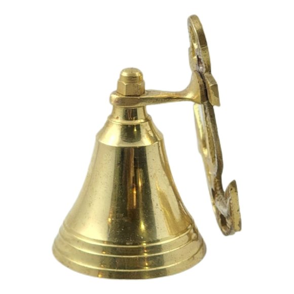 Nautical Decor Antique Anchor Bell Maritime Brass Bronze Wall Mount India 4" - Picture 3 of 5